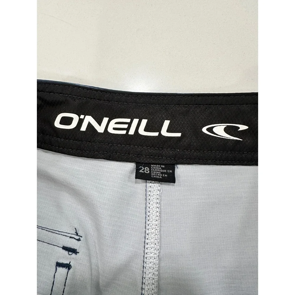 O'Neill Men's Board Shorts Size 28 Blue Striped‎ Beach Swim Trunks